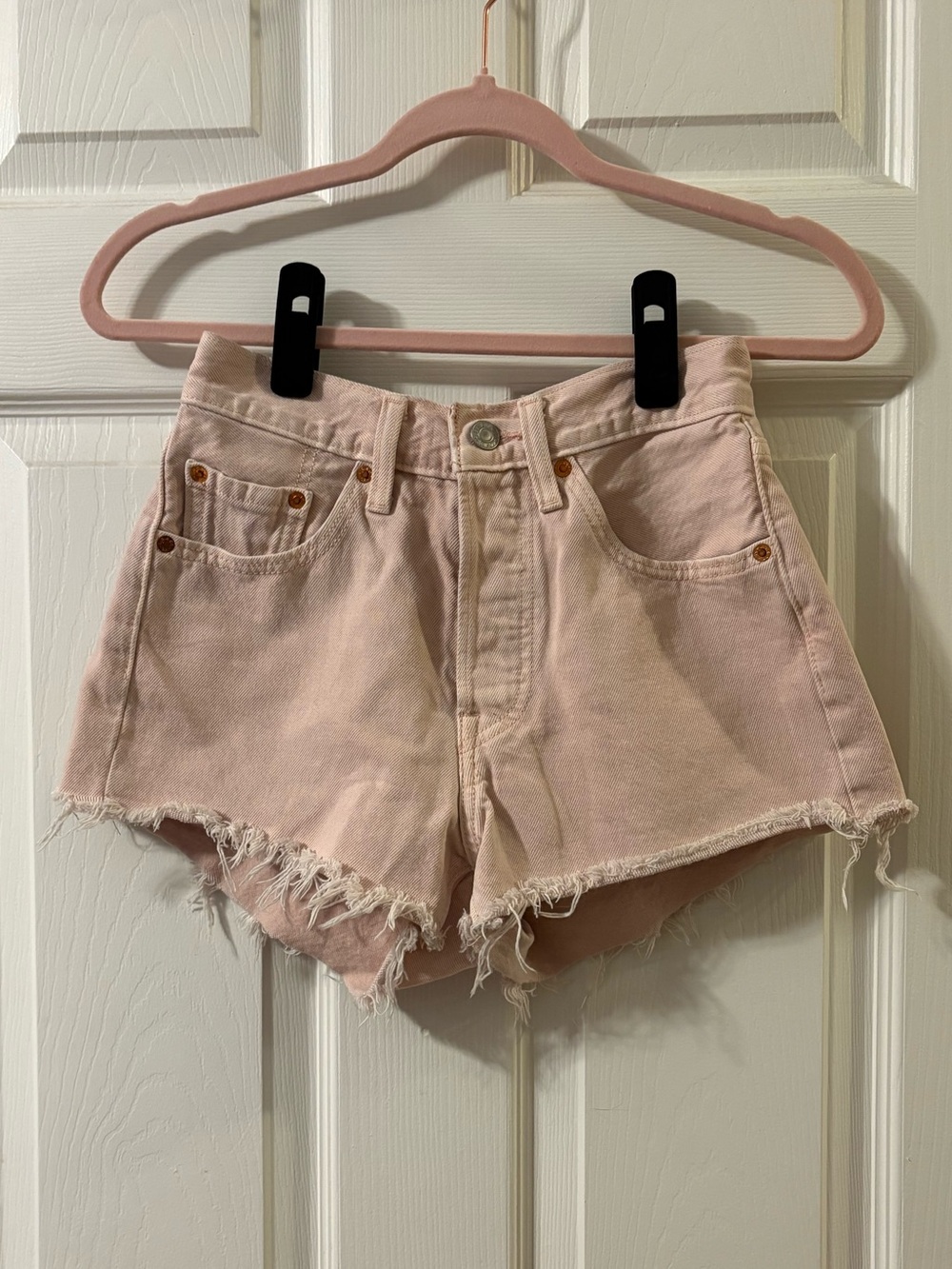 Levi’s pink 501 cutoff shorts